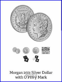 2021 Morgan Silver Dollars (O, CC, S, D, P, & Peace)Complete Set 6 coins Presale