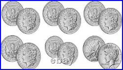 2021 Morgan and Peace Dollar Complete 6 Set CC O D S P & Peace CONFIRMED coins