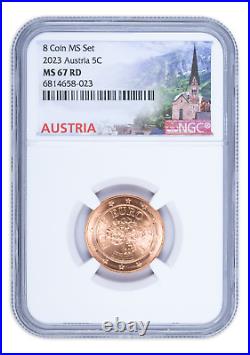 2023 Austria 8-Coin Complete Uncirculated Mint Set Graded NGC MS67 High Grade