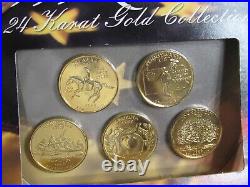 24K Gold Plated U. S. Mint State Quarters Complete 50 state Set 1999-2008