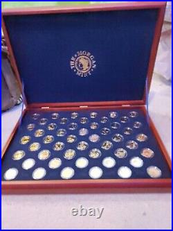 24k Gold Plated State Quarters Complete 50 Coins In a Collectible Wood case UC