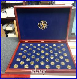 24k Gold Plated State Quarters Complete 50 Coins In a Collectible Wood case coa