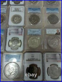 27 Coins Complete Eisenhower Silver Dollar Set All Graded Ngc Pcgs