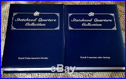 2 Volume Complete Set Statehood Quarter Book Collection With Stamps! BU RARE