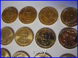 2 of Ea President P&D (78 Coins) 2007-2016 Complete Set $1 Golden Dollars. UNC