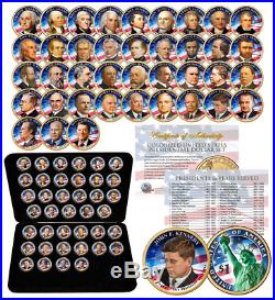 39 COIN Complete Set PRESIDENTIAL $1 US DOLLAR FULLY COLORIZED 2-SIDED with BOX