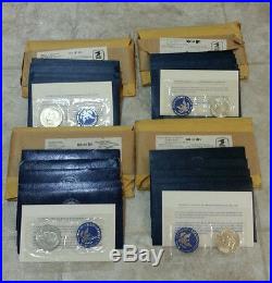 4 Full Blue Ikes of 1971, 72, 73, 74 Complete 40% Silver Eisenhower Dollars Sets