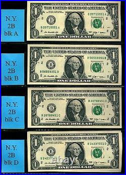 (53A) Complete 2009 $1 BLOCK SET 100 notes 99 CU ALL end in 46-56, 58, 62-64