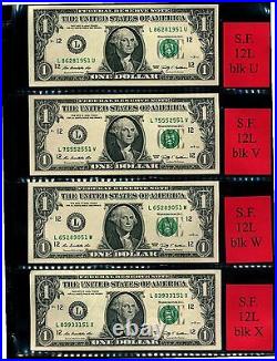 (53A) Complete 2009 $1 BLOCK SET 100 notes 99 CU ALL end in 46-56, 58, 62-64