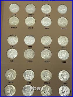 59 Piece Almost Complete Gem BU Washington Silver Quarter Set 1941-64-D in Album