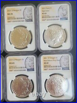 6 COIN COMPLETE SET 2021 NGC MS69 & S in MS70 Morgan Peace Dollar D CC S S70#