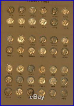 (77) Mercury Dimes Complete US Silver Rare Coin Set Dansco Album INCLUDES 1916-D
