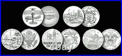 ALL Five 2018 WWI Silver Dollar and Silver Medal Set 5 Coins 5 Medals Complete