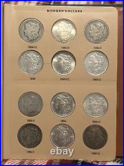AMAZING 91 Coin Morgan Silver Dollar Almost Complete Set, Many AU/BU! VERY RARE