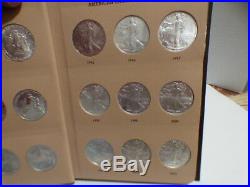 AMERICAN EAGLE SILVER DOLLAR SET- DANSK-1986-2019 Complete In Slipcase-34 Coins