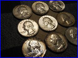 AU/BU COMPLETE SET OF 9 TYPE B 1956 1964 Silver Washington Quarters