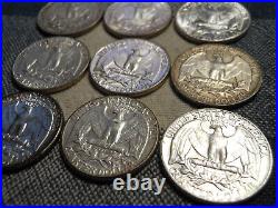 AU/BU COMPLETE SET OF 9 TYPE B 1956 1964 Silver Washington Quarters