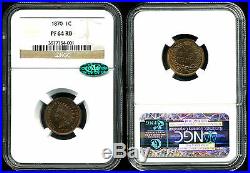 A Complete and Original 10-Piece 1870 U. S. Mint Proof Set PF64-PF65 NGC CAC