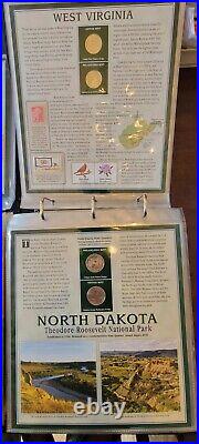 America the Beautiful State Quarters PCS Stamps & Coins-Vol 1 & 2 COMPLETE SET