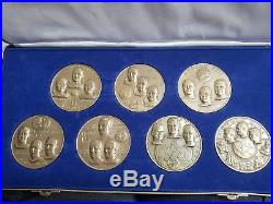 Apollo 11-17 Space Medals-complete Bronze Set High Relief Medallic Art Co Rare