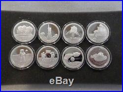 Apollo 11 Silver 1 oz Proof-Like Complete 8 Coin Set (Random Serial Numbers)