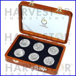 Austrian Silver 20 Rome On The Danube Complete 6-coin Set With Collector Box