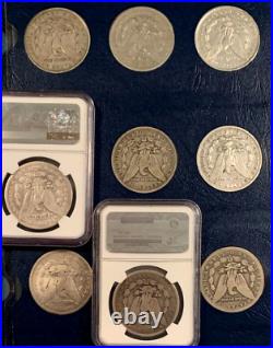 Awesome COMPLETE 96 Coin Morgan Silver Dollar Full Set-All Keys-Nearly 60% AU/BU