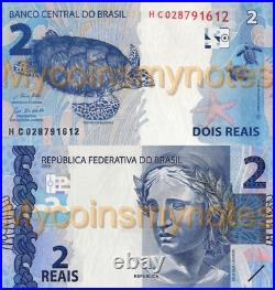 BRAZIL, Complete set of Real, 2, 5, 10, 20, 50, 100 and 200, UNC