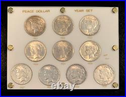 Beautiful Peace Dollar Complete Date Set, 1921-1935, All Years, Gorgeous Luster