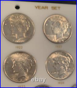 Beautiful Peace Dollar Complete Date Set, 1921-1935, All Years, Gorgeous Luster