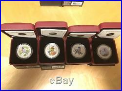 Birds of Canada 2007-2014 Complete Set of 14 Oversized 25c Coloured Coins +COA's