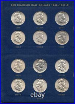 Bu Choice Gem Complete Franklin Halves Set 1948-1963 Pds (35 Pieces) Whitman