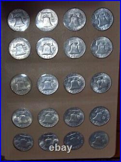 Bu Set Of Franklin Half Dollar-35 Coins In Book 1948-1963 Complete