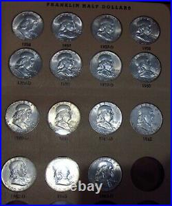 Bu Set Of Franklin Half Dollar-35 Coins In Book 1948-1963 Complete