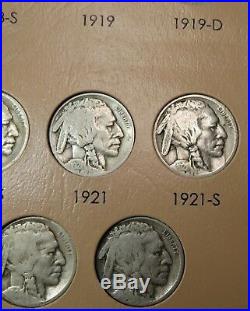 COMPLETE 1913-1938 P D S Buffalo Nickel Set Circulated to Uncirculated #19675H