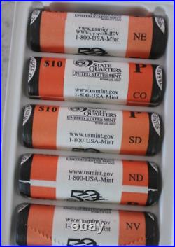 COMPLETE 2006 P 5 ROLL STATE QUARTERS SET NV, ND, SD, CO, NE UNCIRCULATED WithMINT BOX
