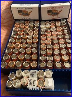 COMPLETE 56 ROLL SET (P or D) 1999-2009 STATEHOOD QUARTERS IN STORAGE BOX