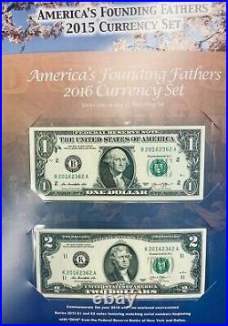 COMPLETE (9pc) 2012-2020 FOUNDING FATHERS CURRENCY SETS MATCHING SERIAL # $1 $2