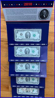 COMPLETE FULL SET OF 10 2010 $2 Single Note Federal Reserve Banks