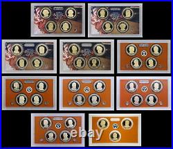 COMPLETE Presidential PROOF Dollar Mint (39 Coins Total) Set In Mint Lenses