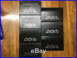 COMPLETE SET SILVER 90% PROOF SETS 35 TOTAL COINS 1992-1998 With COAs & BOXES