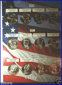 COMPLETE SET UNCIRCULATED PRESIDENTIAL GOLDEN DOLLAR COLLECTION 2007 to 2016