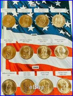 COMPLETE SET UNCIRCULATED PRESIDENTIAL GOLDEN DOLLAR COLLECTION 2007 to 2016