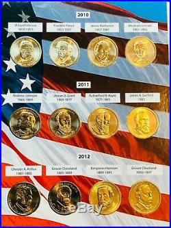 COMPLETE SET UNCIRCULATED PRESIDENTIAL GOLDEN DOLLAR COLLECTION 2007 to 2016