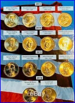 COMPLETE SET UNCIRCULATED PRESIDENTIAL GOLDEN DOLLAR COLLECTION 2007 to 2016