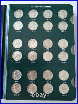 COMPLETE SET WASHINGTON 25c 1932-1998 All XF OR BETTER 186 COINS