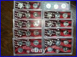 COMPLETE SET of 1999-2008 U. S. 90% SILVER PROOF State Quarters 50 coins BU