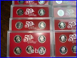 COMPLETE SET of 1999-2008 U. S. 90% SILVER PROOF State Quarters 50 coins BU