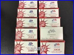 COMPLETE Set of 1999-2008 US Mint Silver State Quarters Proof sets