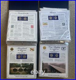 COMPLETE Statehood Quarters & Stamp Collection Vol. 1 and 2